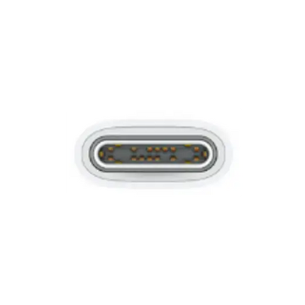Close-up van de witte USB-C connector