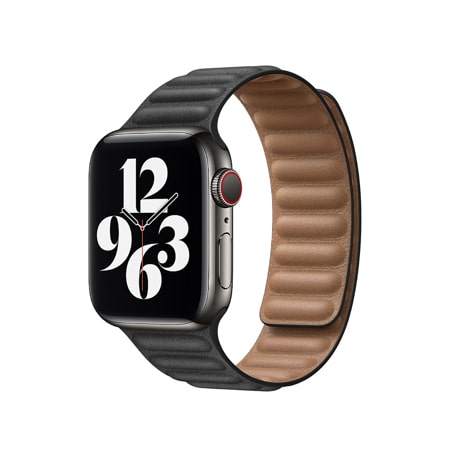 Bracelet en cuir Apple noir 44mm (M/L)