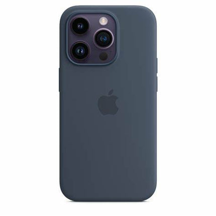 Coque en silicone Apple iPhone 14 Pro avec MagSafe - Bleu tempête (bleu)