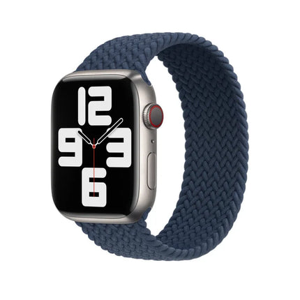 Bracelet solo tressé Apple Watch - bleu
