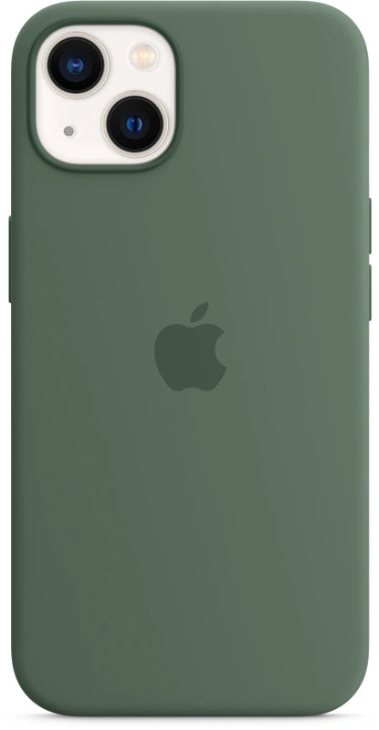 Coque en silicone Apple iPhone 13 avec MagSafe – Eucalyptus (vert)