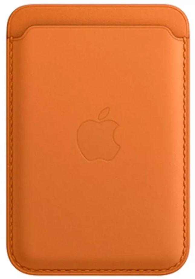Porte-cartes en cuir pour Apple iPhone - or-brun