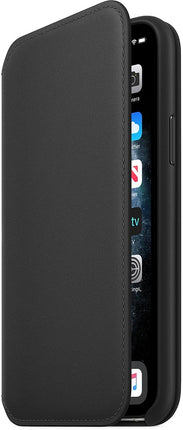 Coque à rabat en cuir pour Apple iPhone 11 Pro - noir