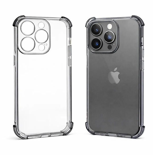 Coque en silicone iPhone 13 Pro - transparente avec éclat noir